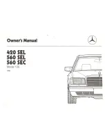 Preview for 3 page of Mercedes-Benz 420 SEL 1988 Owner'S Manual