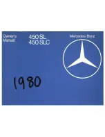 Preview for 1 page of Mercedes-Benz 450 SL 1980 Owner'S Manual