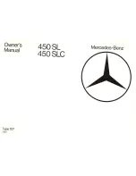 Preview for 3 page of Mercedes-Benz 450 SL 1980 Owner'S Manual