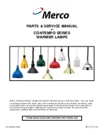 Merco CONTEMPO SERIES Parts & Service Manual preview