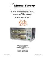 Предварительный просмотр 1 страницы Merco MERCO Savory MHC-22-TDL Parts And Service Manual