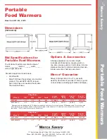 Preview for 2 page of Merco Portable Food Wamers EZFF-240 Specifications