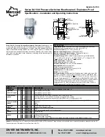 Предварительный просмотр 1 страницы Mercoid SA1100 Series Specifications-Installation And Operating Instructions