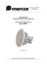 mercor mcr ZIPP Operation And Maintenance Manual preview