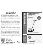 Mercury Floor Machines Lo-Boy Safety, Operation And Maintenance Manual предпросмотр