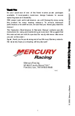 Mercury Racing HP1075 SCi Operation, Maintenance & Warranty Manual preview