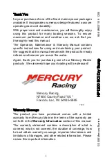 Preview for 1 page of Mercury Racing HP1200 SCi Dry Sump Operation, Maintenance & Warranty Manual