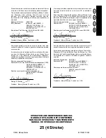 Предварительный просмотр 1 страницы Mercury 25 4-Stroke Operation And Maintenance Manual