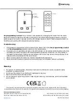 Предварительный просмотр 2 страницы Mercury 350.117UK User Manual