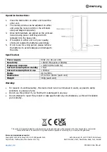 Предварительный просмотр 2 страницы Mercury 952.065UK User Manual