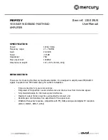 Preview for 1 page of Mercury MAM01V User Manual