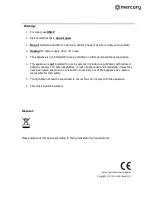 Предварительный просмотр 2 страницы Mercury SMDC401UK User Manual