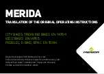 Merida City Bikes Operating Instructions Manual preview