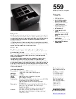 Meridian 300W Two Channel Amplifier 559 Technical Specifications preview