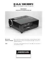 Preview for 1 page of Meridian D-ILA 1080MF2 Installation And Operation Manual