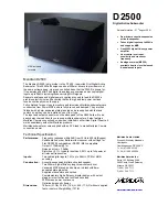 Meridian D2500 Instruction Sheet preview