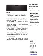 Preview for 1 page of Meridian DSP5000C Technical Specifications