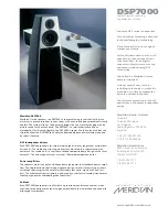 Preview for 1 page of Meridian DSP7000 Specification Sheet