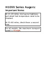 Preview for 2 page of Meridian HARVEST H10 Series Operator'S Manual