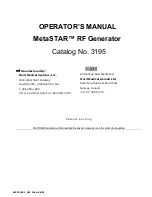 Preview for 1 page of Merit Medical MetaSTAR 3195 Operator'S Manual