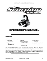 Preview for 3 page of Merit Scorpion DX Operator'S Manual