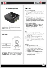 Предварительный просмотр 1 страницы Merlin BT Airline Adapter How To Use