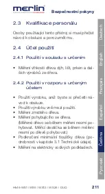 Предварительный просмотр 212 страницы Merlin DUO 25 Instruction Manual