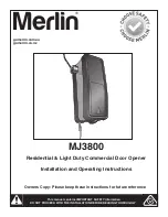 Merlin MJ3800 Installation And Operating Instructions Manual preview