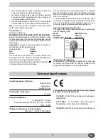 Предварительный просмотр 9 страницы Merloni A 2211 Instructions for  and use Instructions For Installation And Use Manual