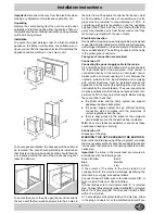 Preview for 3 page of Merloni FV 242 D Instructions for  and use Instructions For Installation And Use Manual