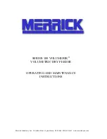 MERRICK 100 VOLUMERIK Series Operating And Maintenance Instructions Manual preview