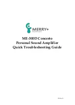 Merry Healthcare ME-300D Concerto Quick Troubleshooting Manual preview