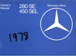 Preview for 1 page of Mersedes-Benz 280 SE 1978 Owner'S Manual