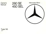 Preview for 2 page of Mersedes-Benz 280 SE 1978 Owner'S Manual