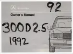 Mersedes-Benz 300 D 1992 Owner'S Manual preview