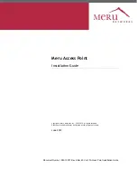 Preview for 1 page of Meru Networks AP1000 SERIES Installation Manual