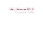 Preview for 1 page of Meru Networks AP433e Installation Manual