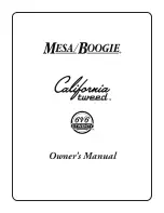 Предварительный просмотр 1 страницы Mesa/Boogie California Tweed 6V6 2:TWENTY Owner'S Manual