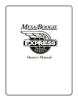 Предварительный просмотр 1 страницы Mesa/Boogie Express series Owner'S Manual