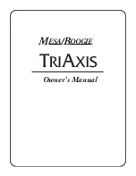 Mesa/Boogie TriAxis Owner'S Manual preview