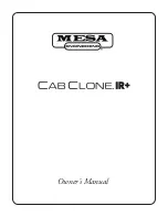 MESA ENGINEERING CAB CLONE IR+ Owner'S Manual preview