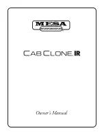 MESA ENGINEERING CabClone IR Owner'S Manual preview