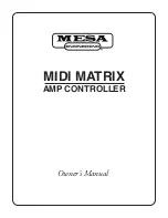 Preview for 1 page of MESA ENGINEERING MIDI MATRIX Owner'S Manual