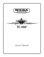 MESA ENGINEERING Triple Crown TC-100 Owner'S Manual preview