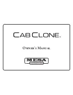 Preview for 1 page of Mesa CabClone Owner'S Manual