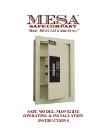 Mesa MAWS2113E Operating And Installtion Instructions preview