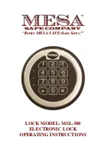 Предварительный просмотр 1 страницы Mesa MSL-500 Operating Instructions Manual