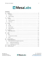 Preview for 2 page of Mesalabs 52000000 User Manual