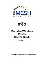 Preview for 1 page of MeshNetworks MEA PWR6300 User Manual