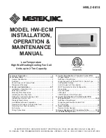 Предварительный просмотр 1 страницы Mestek HW-06-ECM Installation, Operation & Maintenance Manual